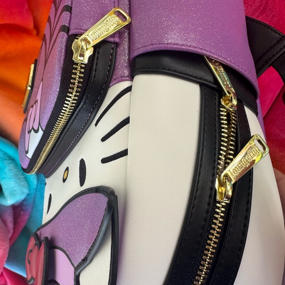 Hello Kitty Loungefly Purple Mini Backpack - Picture 3 of 4